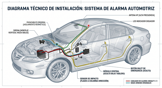 Alarma para auto instalada en Lima por Autobox